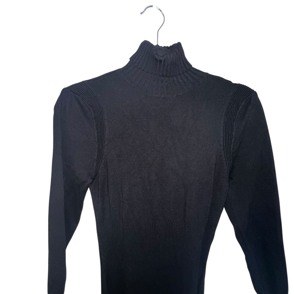 VENUS Black Turtleneck Dress with Stylish Belt - Picture 8 of 8